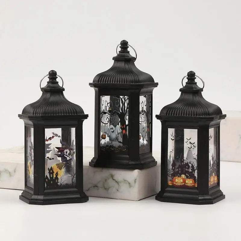 2024 Halloween Decorations LED Candles Light Candlestick Lamp Vintage Hanging Light LED Lanterns Holiday Party Decor Gifts