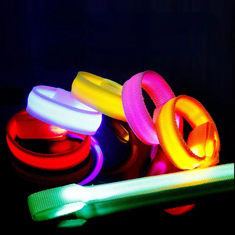 Led Luminous Bracelet Party Glow-in-the-dark Prop Outdoor Sports Belt Arm Leg Warning Wristband Reflective Safety Bicycle Light