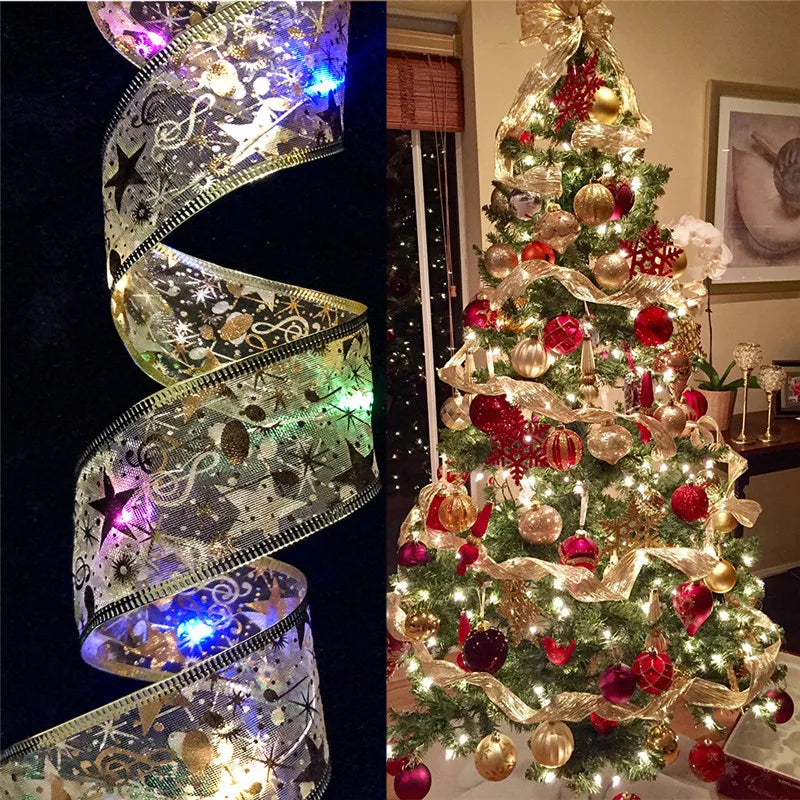 5/2/1M Christmas Ribbon Fairy Light Wedding Decor Light Christmas Tree Ornament Holiday Lighting Christmas Decoration LED Ribbon