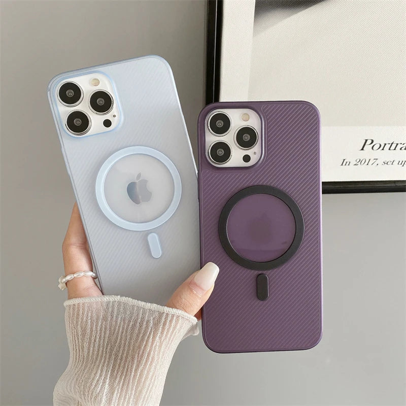 Ultra Thin Matte Clear Magsafe Magnetic Stria PP Case for iPhone 16 15 14 Plus 13 Pro Max Camera Protected Slim Anti-drop Cover