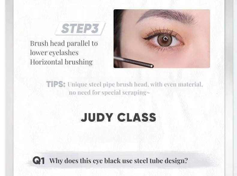 Judydoll Three-dimensional Lengthening Curling Thick Metal Small Steel Tube Mascara Non-Smudging Mascara Eye Makeup