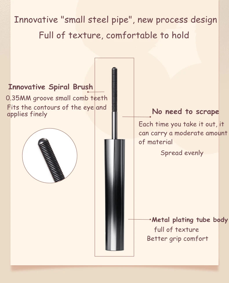 Judydoll Three-dimensional Lengthening Curling Thick Metal Small Steel Tube Mascara Non-Smudging Mascara Eye Makeup