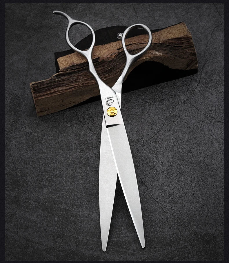 Japanese 440C Stainless Steel Dog Scissors 7.0/7.5 Inch Straight Dog Hair Cutting Shears Tool Profession Pet Grooming Scissors