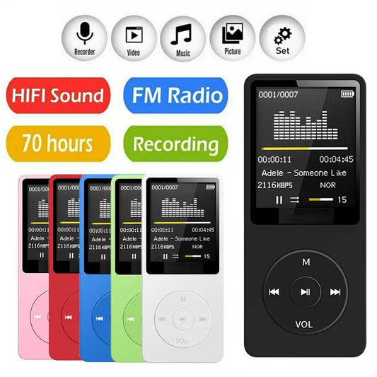 Bluetooth-compatible Mp3 Music Player Lossless Portable Fm Radio External Ultra-thin Student Sports Walkman Mp3 Player Recorder