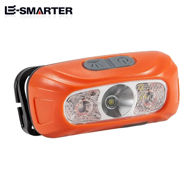 Mini Rechargeable Powerful Sensor Headlamp Fishing Camping USB Head Flashlight COB LED Head Light Torch Headlights Front Lantern