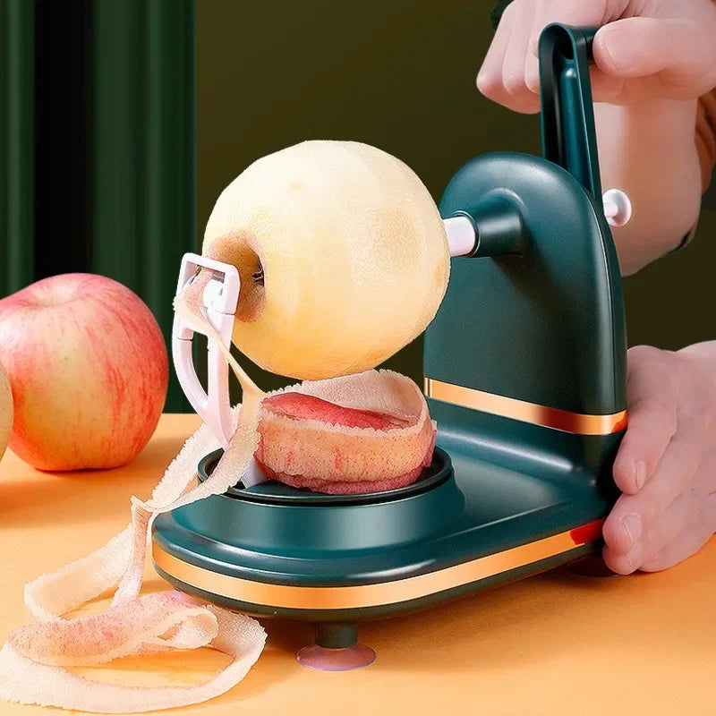 Portable Apples Pear Fruit Peeler Remove Core Slicer Hand Crank Rotating Fruit Automatic Peeling Tools Suitable Multiple Sizes