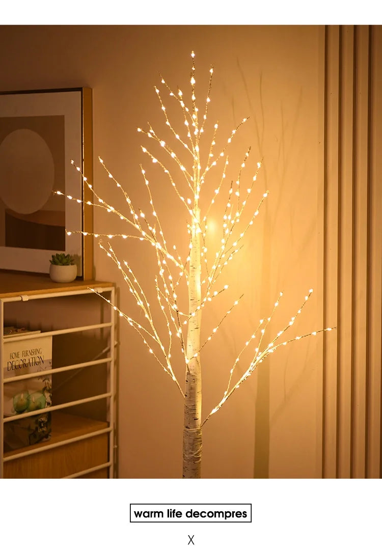 Christmas Decoration LED Birch Tree Bedroom Light for Landscape Luminous Decoration New Year DIY Decor Christmas Tree Party Gift