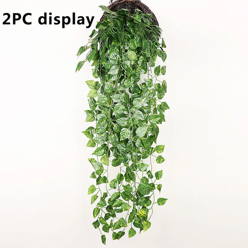 90CM Artificial Persian Fern Leaves Vines Plants Plastic Grass Hhome Room Decor Hanging Fake Plant Leaf Wedding Party Wall Decor