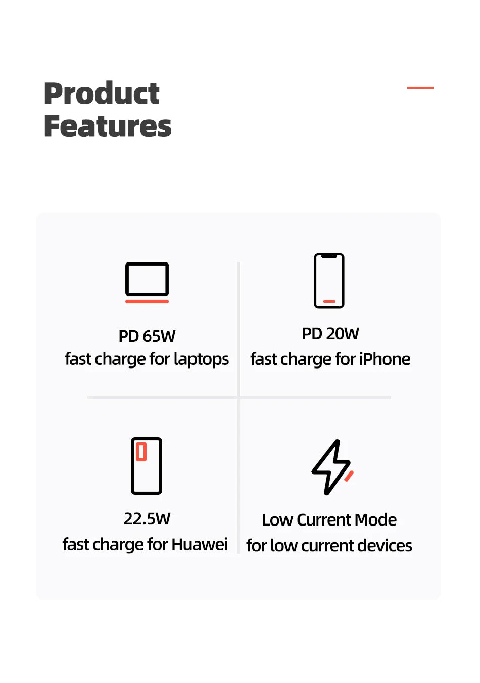 USAMS 65W 移动电源 30000mAh PD 快速充电 SCP FCP 移动电源便携式外置电池充电器适用于手机笔记本电脑平板电脑 Mac