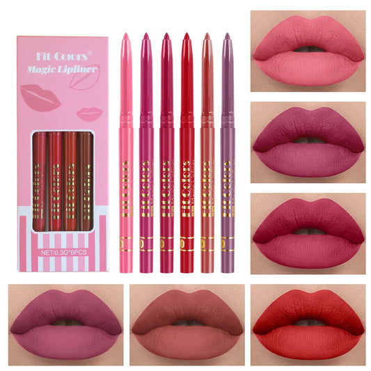 Fit Colors 3pcs/set Non-stick Cup Lip Liner Set Matte long-lasting waterproof lip liner Non-fading velvet lip makeup