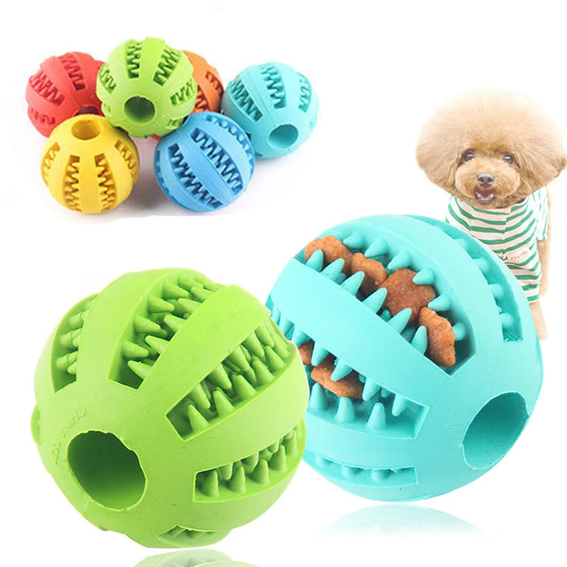 Dog Ball Toys for Small Dogs Interactive Elasticity Puppy Chew Toy Tooth Cleaning Rubber Food Ball Toy Pet Stuff Accessories