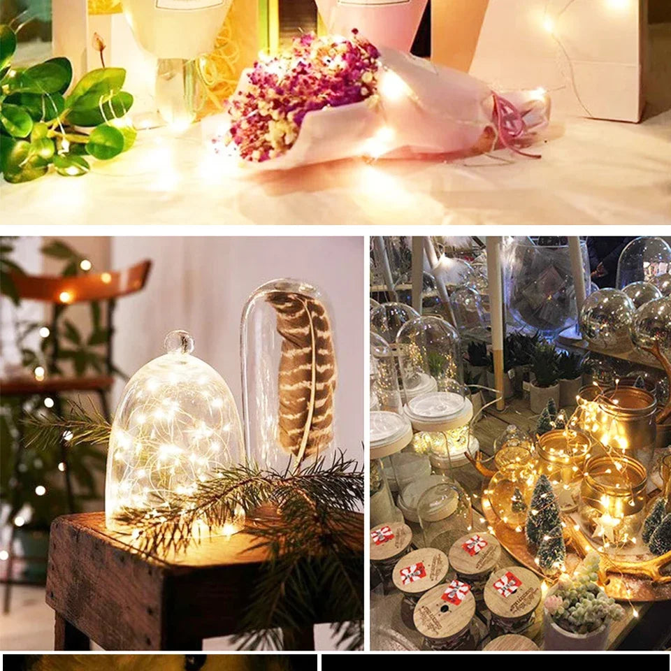 1M 2M 3M 5M LED Fairy Light Copper Wire String Light Night lamp Mini Christmas Garland Light Waterproof for Wedding Xmas Party