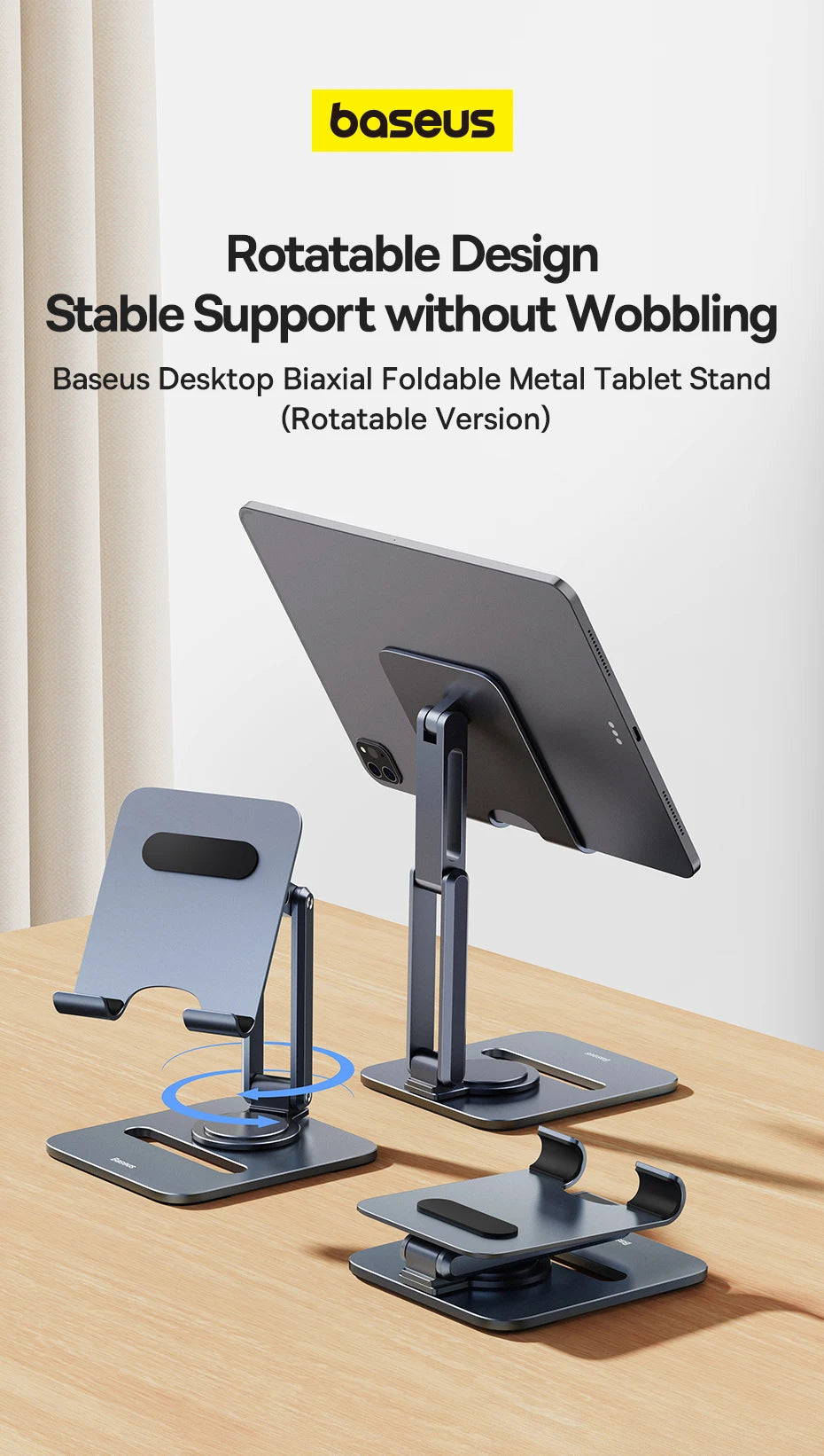 Baseus Tablet Stand For iPad Pro 12.9 11 Xiaomi Tablet Aluminum Desktop Holder For iPad Stand Bracket Mount Support Holder Stand