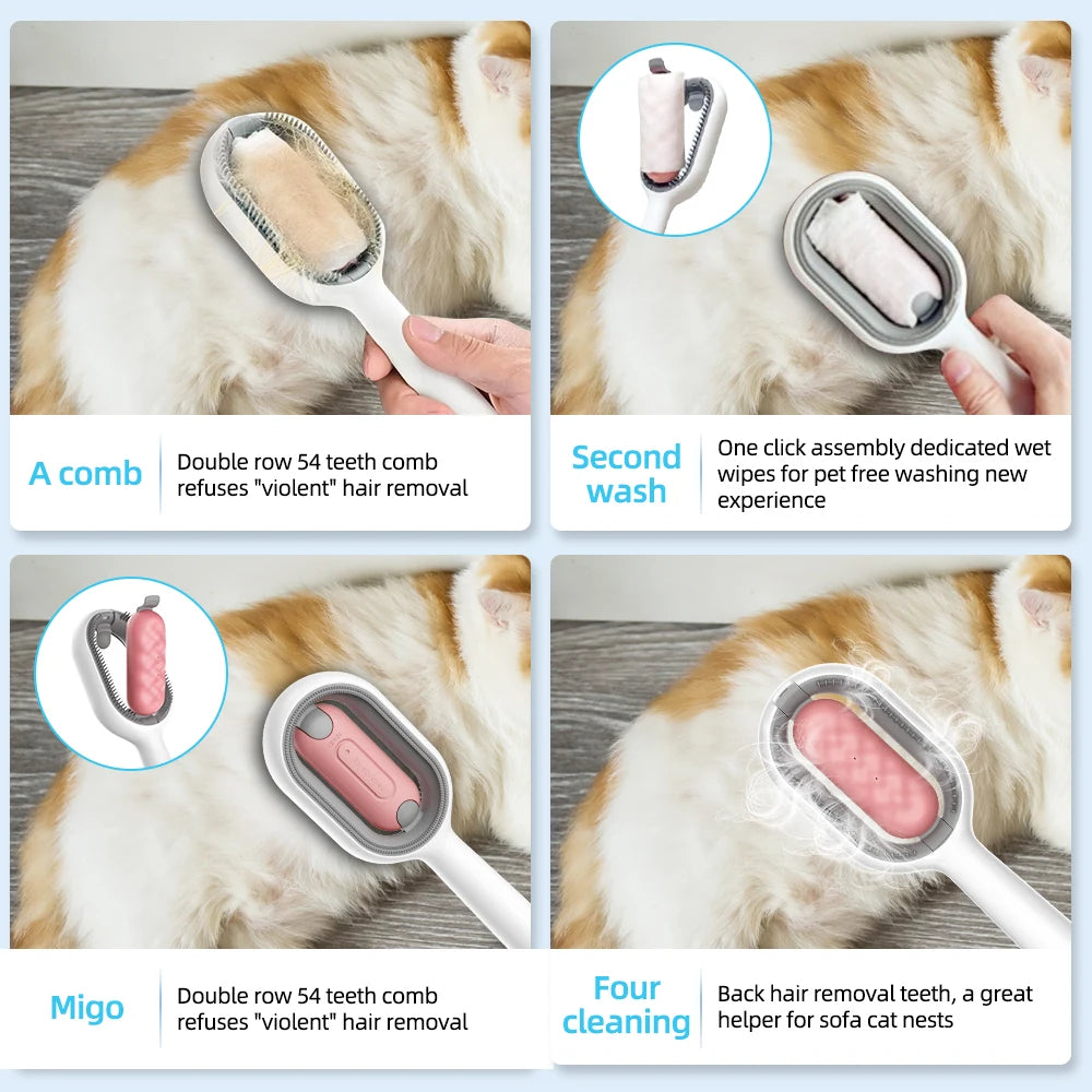 Cats Hair Brushes Grooming Massage Comb Pet Double Sided Hair Remover Brush Dog and Cat Home Accessory Kitten Self-cleaning Pets