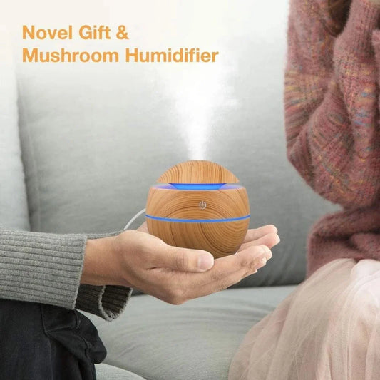 Bulbusbow Humidifier Electric Air Aroma Diffuser Wood Ultrasonic Air Humidifier Essential Oil Aromatherapy Cool Mist Maker for Bedroom