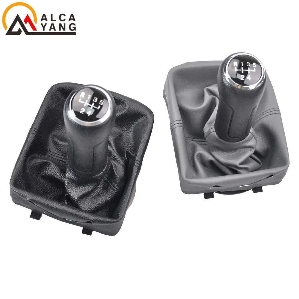 Car Hand Speed Gear Shift Knob Lever Stick Handle Gaiter Leather Boot Cover Case For Volkswagen VW Polo 9N 9N2 9N3 2002-2009