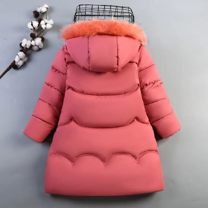 Children Down Coat Winter Teenager Thickened Hooded Cotton-padded Parka Coat Kids Warm Long Jackets Toddler Kids Outerwear