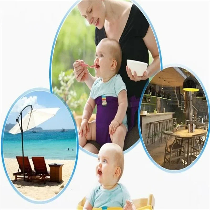 Baby Portable Seat Kids Chair Travel Foldable Washable Infant Dining High Dinning Cover Seat Safety Belt Auxiliary Belt