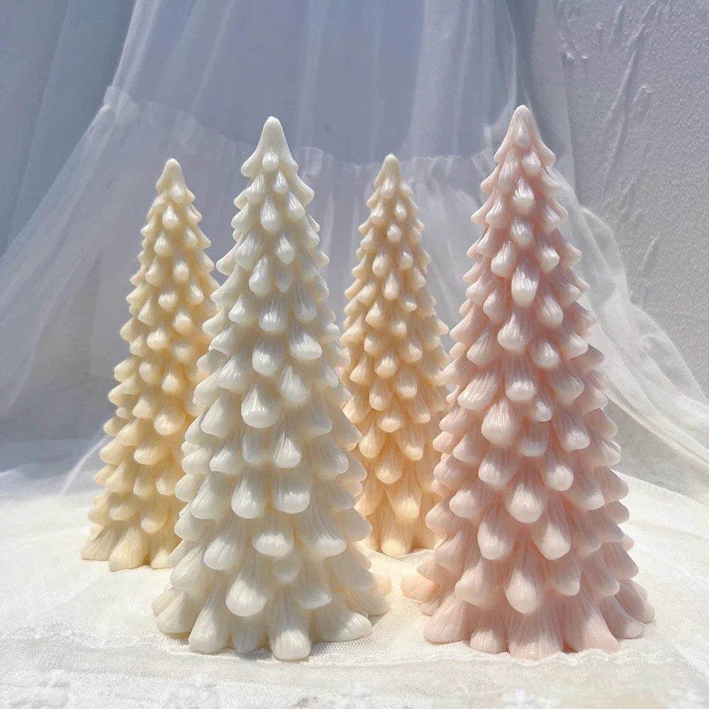 M size Christmas Tree Silicone Candle Mold Christmas Ornaments Silicone Mold Dinner Soy Wax Silicone Mould