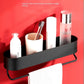 Nordic Bathroom Shelf Rack No Drill Wall Mounted Shelves Bath Towel Holder Black Shower Storage Basket Bathroom Accessories