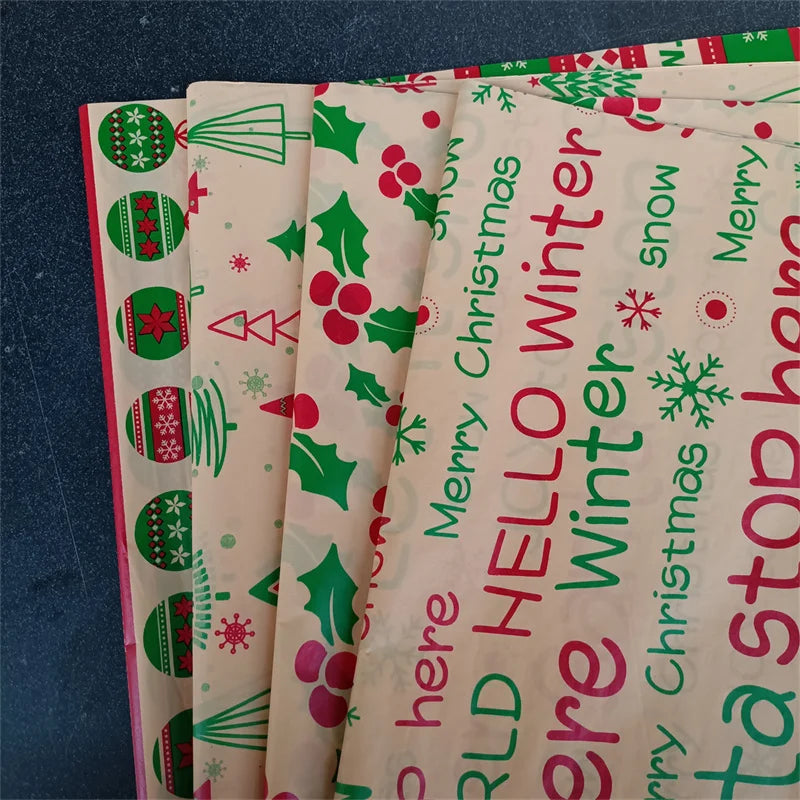 50X35CM Kraft Tissue Paper Multi-Color Printed Wrapping Paper 20pcs for Wrapping Gifts Birthday Christmas Party Supplies