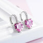 Cute Colorful Heart Real Pure 925 Silver Needle Jewelry Cubic Zirconia Stone Earrings Fashion Women Favourites Earring