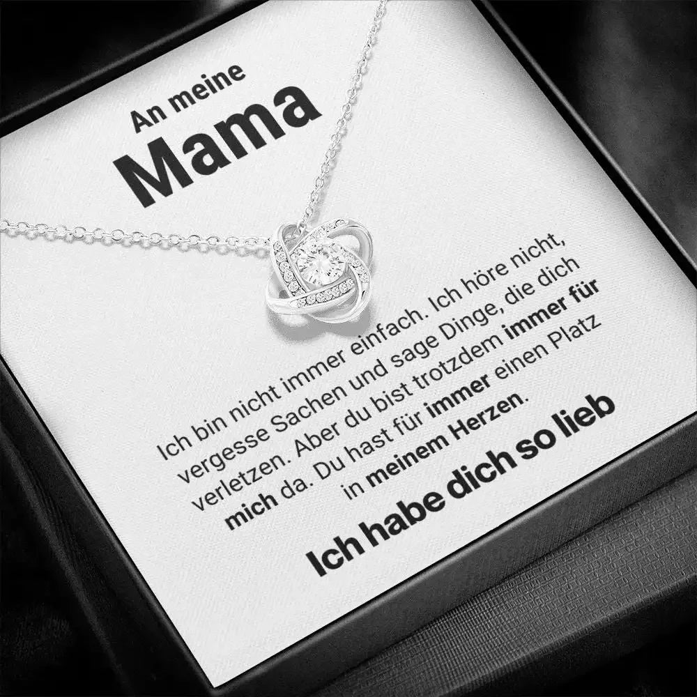 Liebesknoten Halskette "Nicht einfach" Germany To My Mom Gift Necklace Women 2023 Love Knot Heart Necklaces Christmas Day Gifts