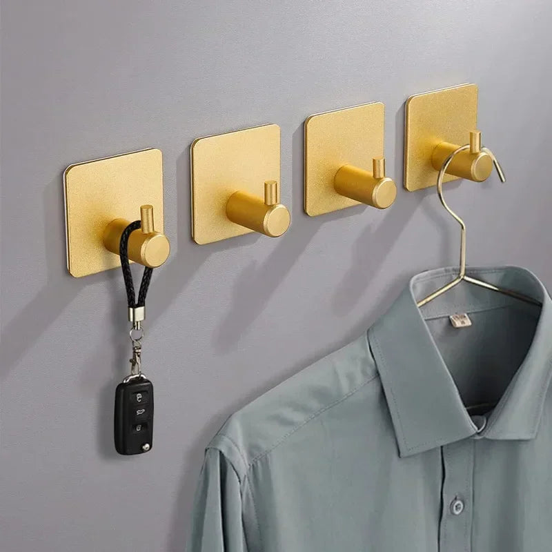 Adhesive Wall Hooks Mounted Door Key Cloth Coat Bathroom Robe Hanger Kitchen Hardware Rack Shelf Bag Hook Organizer For Hanging