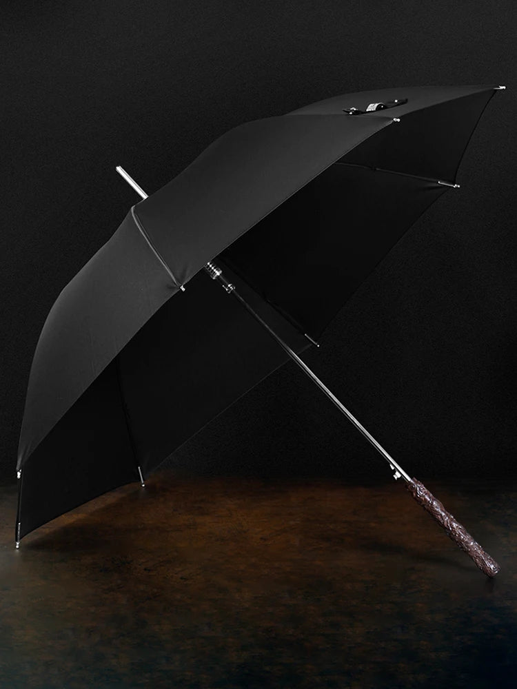 Vintage Wood Long Handle Umbrella Women Men Big Umbrella Luxury Car Business Rain Umbrellas Windproof Strong Umbrellas Adult Kid