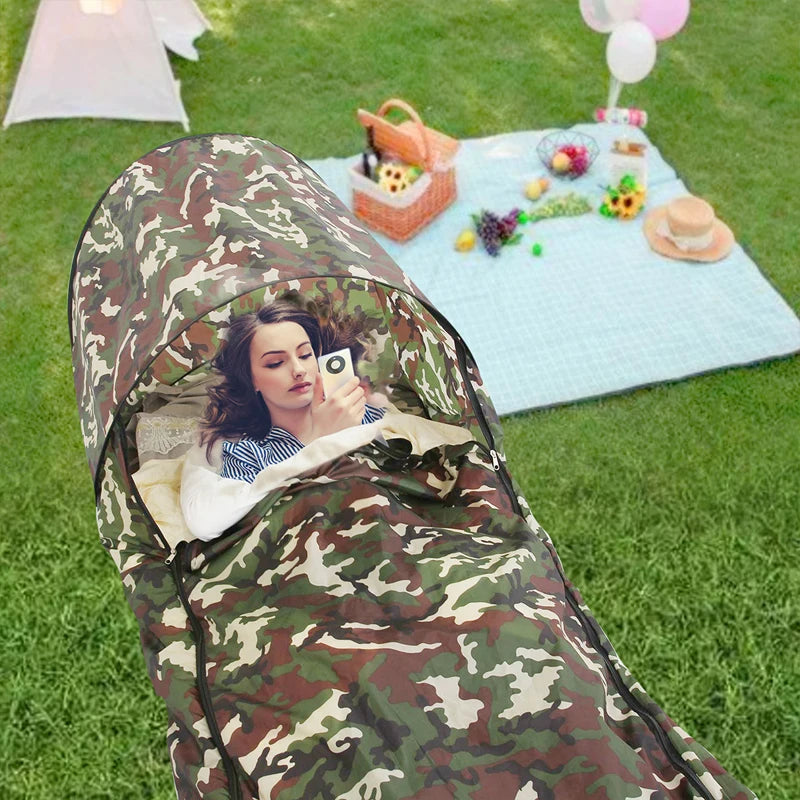 Camouflage Sleeping Bag Case Cover Waterproof Camping Fishing Bivvy Bag Sleeping Bag Protector Covers WITHOUT Liner Accessories