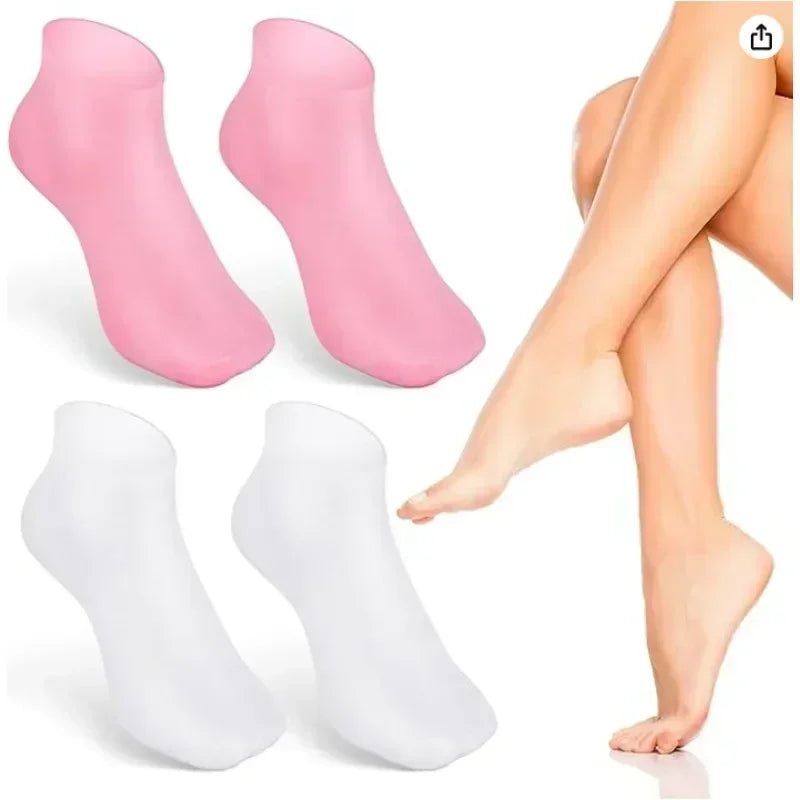 1 Pair Silicone Moisturizing Socks Exfoliating Gel Heel Socks Callus Cracked Dead Skin Remove Protector Pain Relief Foot Care