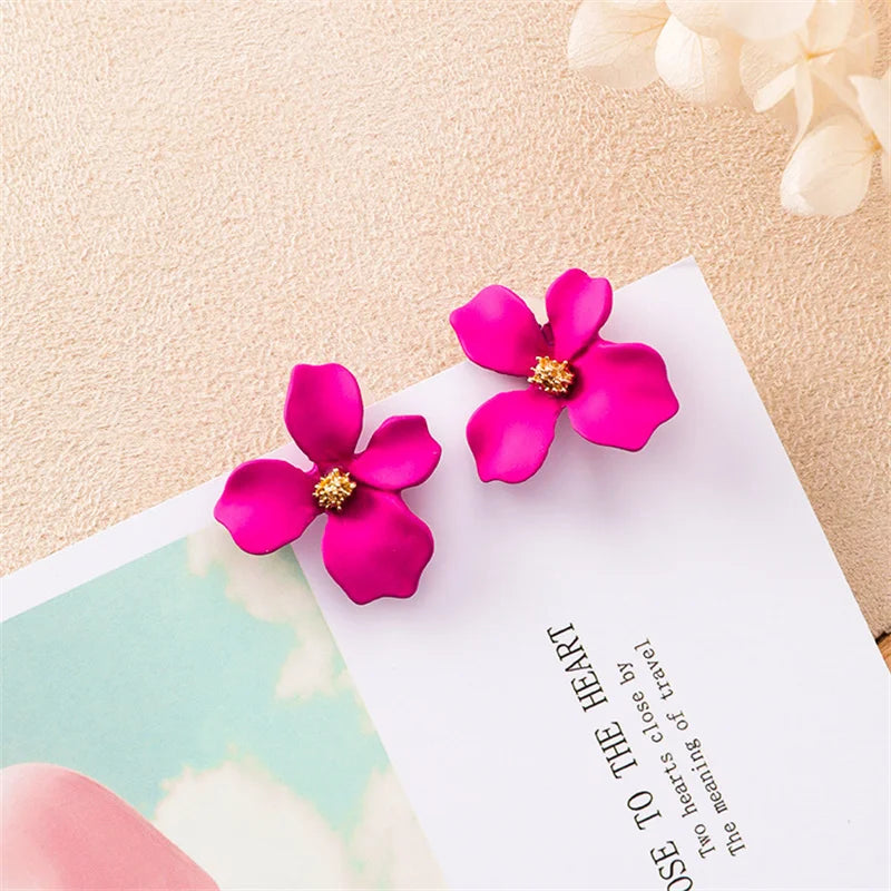 Colorful Metal Dangle Earrings for Women Personality Fashion Drop Earrings Flower Heart Pendants Earrings pendientes mujer