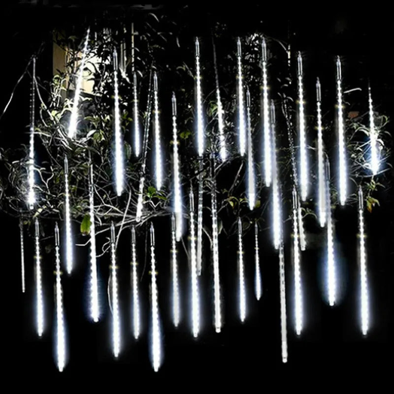 Meteor Shower Rain LED Fairy String Lights Festoon Street Garland Christmas Decorations for Home Outdoor Wedding New Year Decor