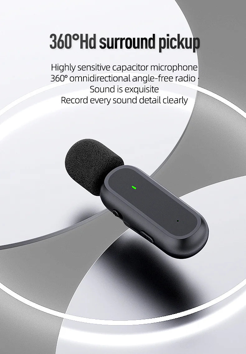 Xiaomi Mijia Wireless HD Radio Live Microphone Noise Cancel Dual Mic 20 Meters for Mobile Phone Tiktok Short Video Recording