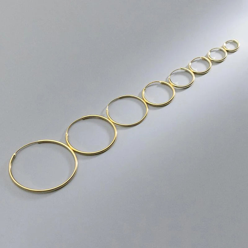 SOFTPIG Real 925 Sterling Silver 1.2/1.5mm Wire Diameter Large Hoop Earrings for Women Trendy Fine Jewelry Geometric Accessories