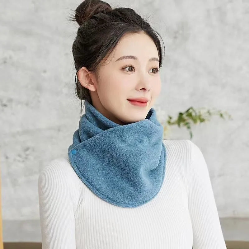 Autumn and Winter Fleece Neck Scarf Thickened Warmth Neck Sleeve Men's Women's Scarves Plush Warm Double Layer Neckerchief