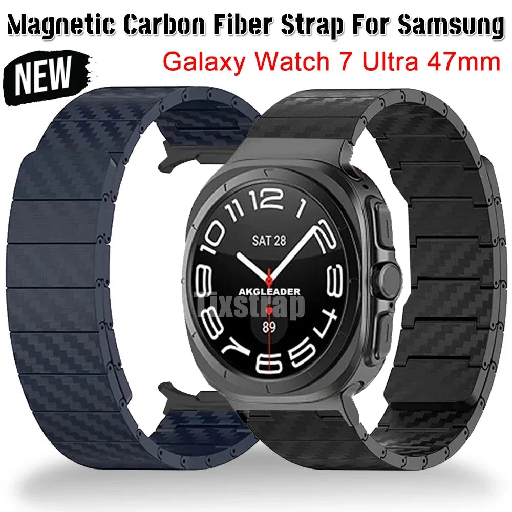 Carbon Fiber Strap For Samsung Galaxy Watch 7 Ultra 47mm Magnetic Bracelet Watchband For Galaxy Watch Ultra 47mm LTE Lightweight