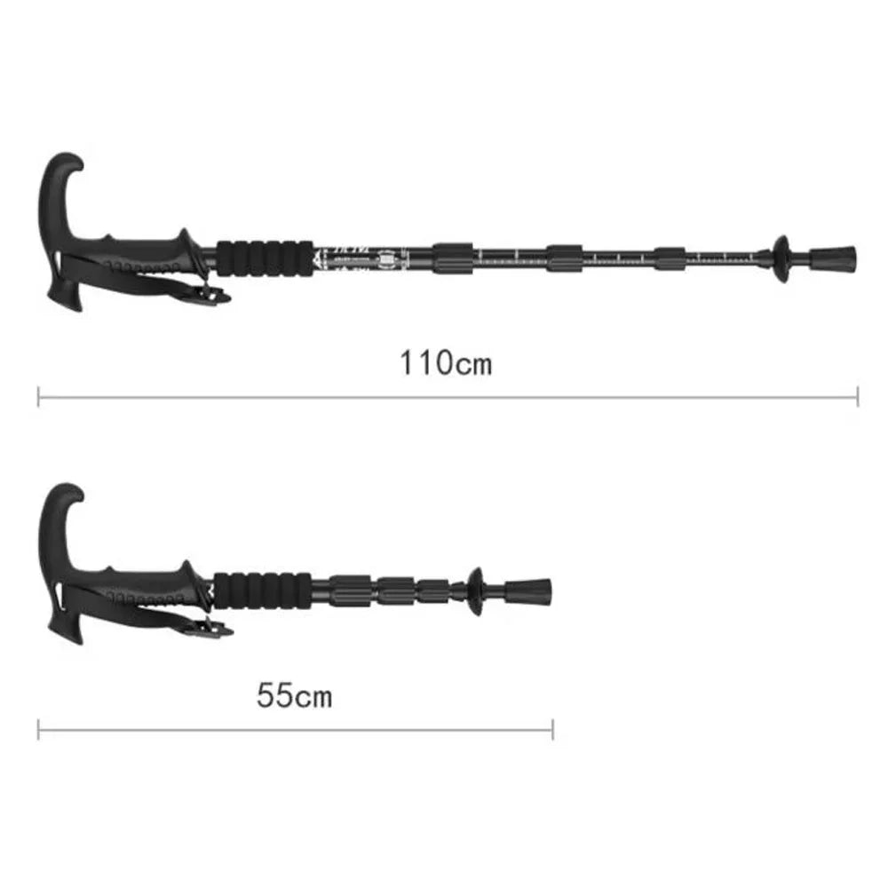 4 节便携式户外折叠登山杖步行远足棍合金伸缩棍老年人露营步行杖 1 件
