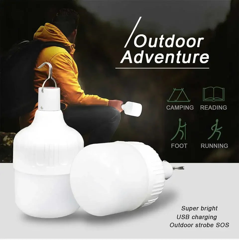 Portable Camping Lantern Outdoor Tent Light Rechargeable Super Bright Flashlight 5 Modes Dimmable Waterproof Emergency Work Lamp