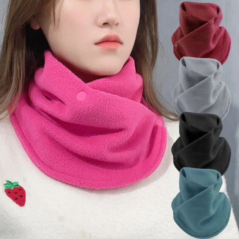 Autumn and Winter Fleece Neck Scarf Thickened Warmth Neck Sleeve Men's Women's Scarves Plush Warm Double Layer Neckerchief