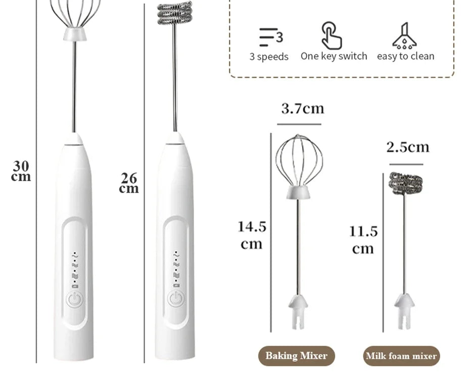 USB 可充电二合一电动打蛋器搅拌机适用于厨房用品迷你搅拌机搅拌器咖啡和威士忌搅拌器小工具