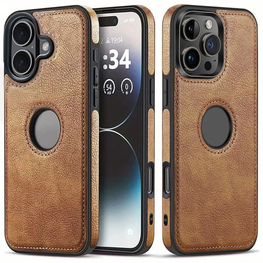 Luxury Business PU Leather Phone Case For iPhone 16 Pro Max 16 Plus Shockproof Thin Half-Cover Case