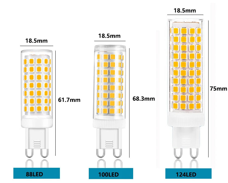 G9 led 9W 12W 15W 20W AC110V 220V   led lamp  SMD 2835 LED g9 cold /warm/natural light  Replace 30/40W halogen lamp light