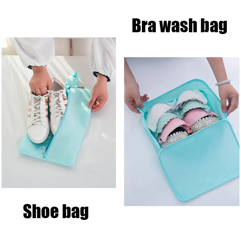 7/8/9/10 Pcs Set  Travel Portable Folding Multifunctional Clothing/Shoes Storage Bag Tidy Bag