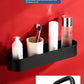 Nordic Bathroom Shelf Rack No Drill Wall Mounted Shelves Bath Towel Holder Black Shower Storage Basket Bathroom Accessories