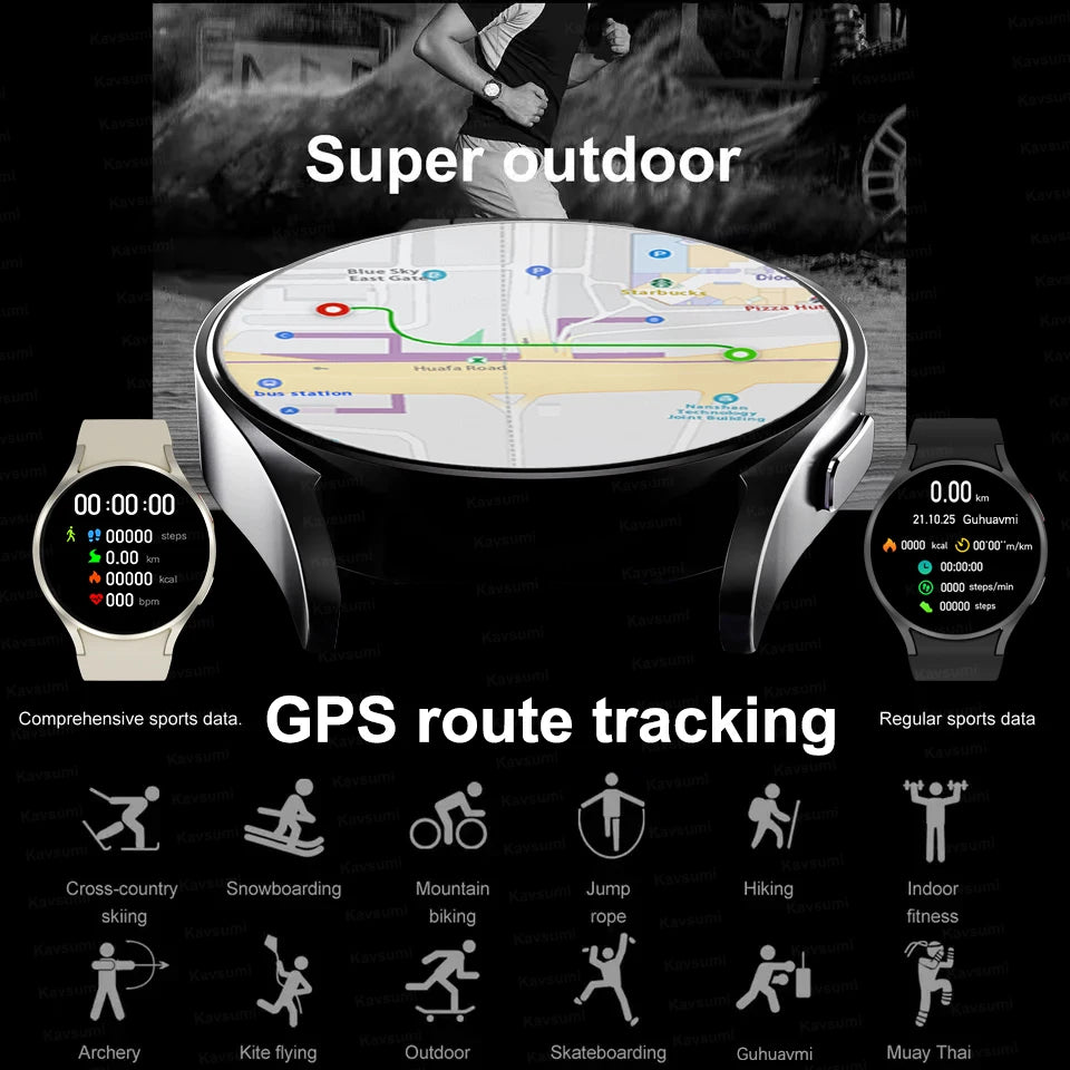 ساعة Galaxy Watch 6 Classic - قرص مخصص، شاشة AMOLED عالية الدقة، NFC، نظام تحديد المواقع العالمي (GPS)، متتبع اللياقة البدنية والصحة للرجال والنساء