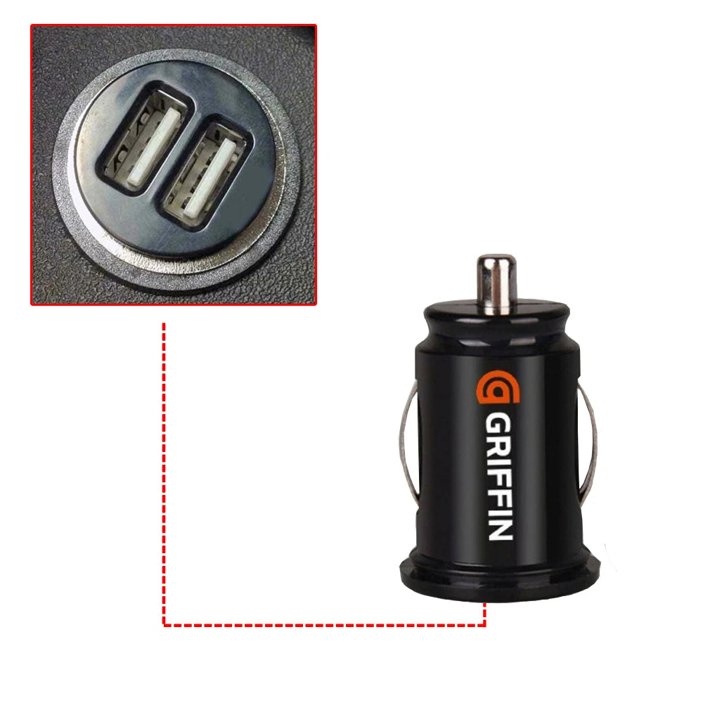 Car Charger Mini Dual USB 12v Lighter Socket Adapter Plug Fast Charging Twin Usb Phone Charger for Iphone for Xiaomi for Huawei