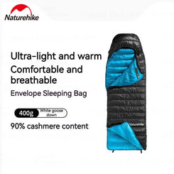 Naturehike Outdoor Duck Down Sleeping Bag Ultralight Portable 0°C~5°C Winter Camping Warm 1 Person Envelope 750FP Sleeping Bag