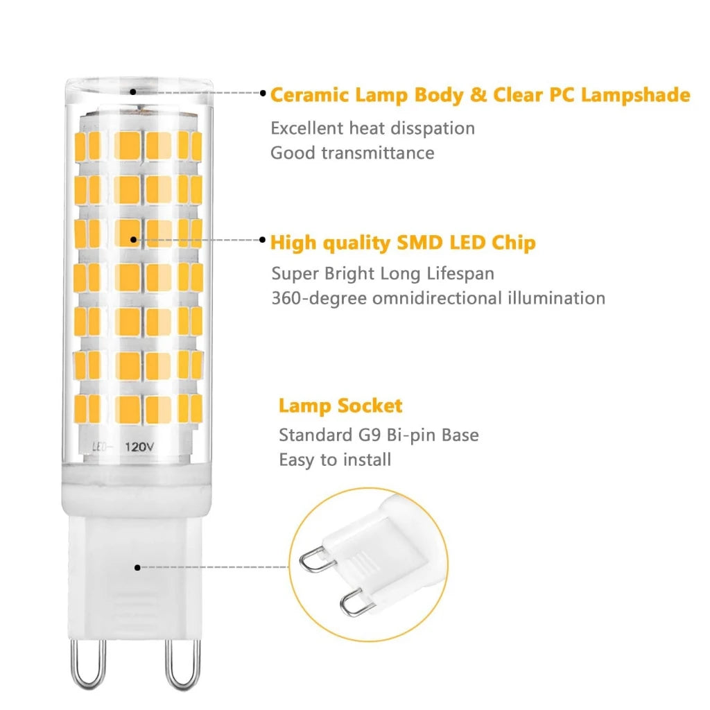 G9 led 9W 12W 15W 20W AC110V 220V   led lamp  SMD 2835 LED g9 cold /warm/natural light  Replace 30/40W halogen lamp light