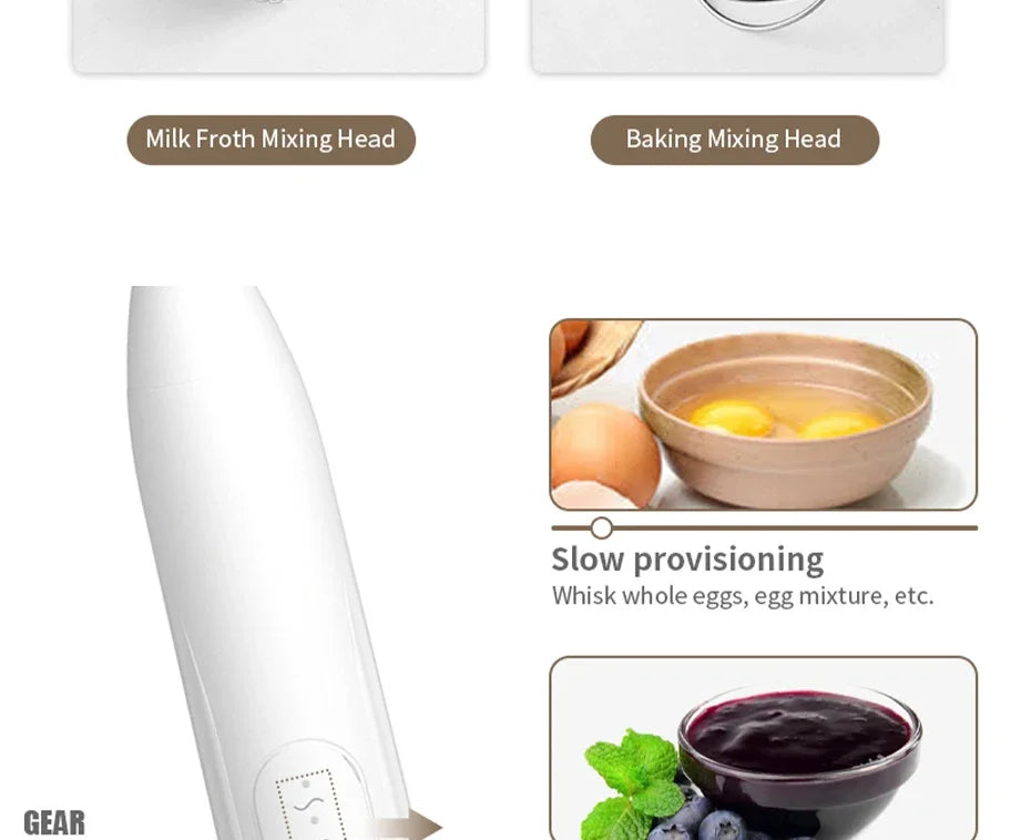 USB Rechargeable 2-in-1 Electric Egg Beater Blenders for Kitchen Items Mini Blender Mixer Coffee and Whiskey Stirrers Gadgets